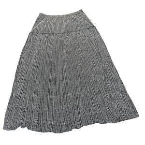Coldwater Creek Midi Long Patterned Black White Skirt Size Medium 10-12